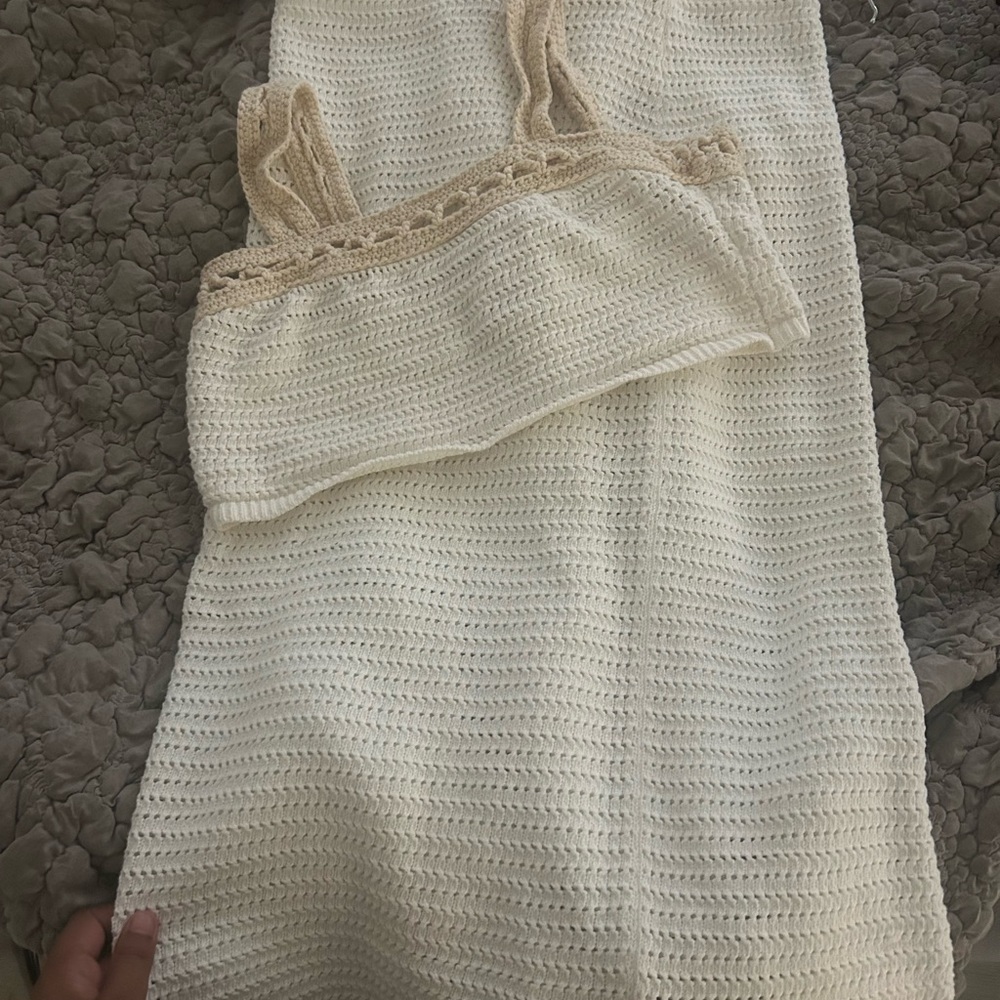 House of Harlow 1960 Cream Crochet Dress